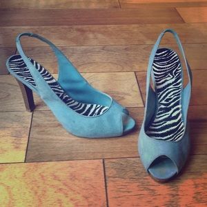 Fioni blue peep toe sling back. 7.5 EUC